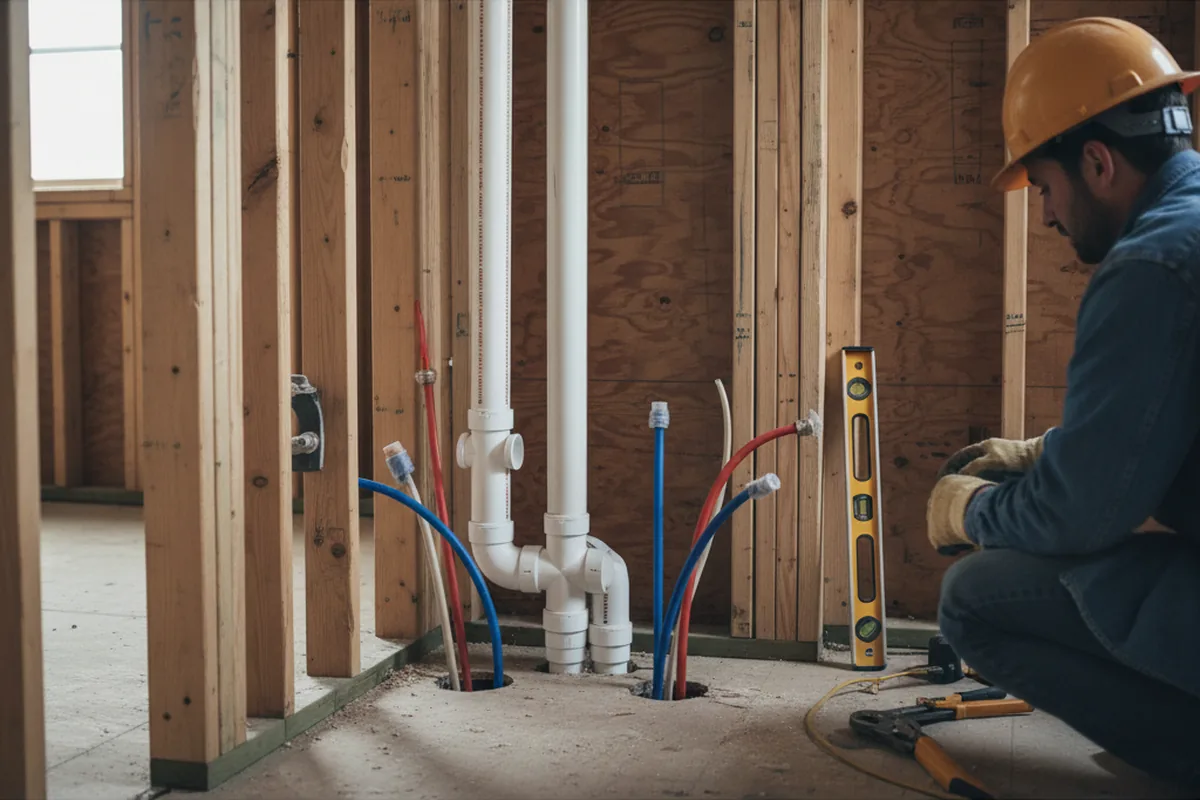 Drain and supply rough-in during Drain Cleaning in Blair